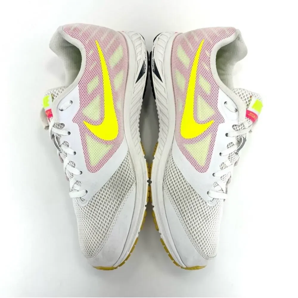 Nike Zoom Fly Dynamic Support Women Running Sneakers Size 10 White Pink Yellow